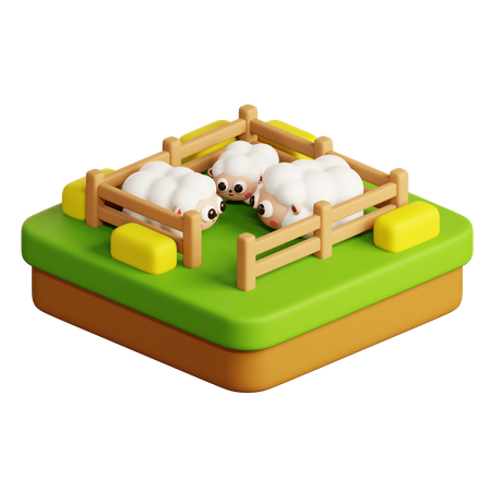 Sheep Farm  3D Icon