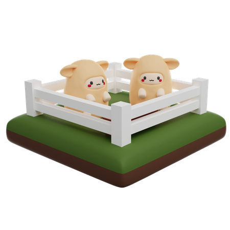 Sheep Grazing  3D Icon