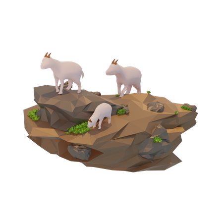 Sheep looking for food 3D Illustration