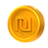 shekel coin 3d logo