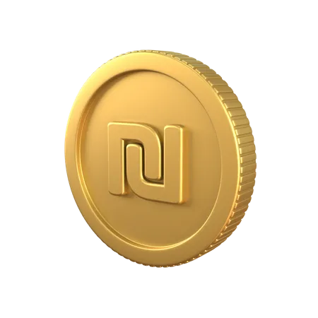 Shekel Gold Coin  3D Icon