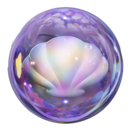 Shell In Bubble  3D Icon