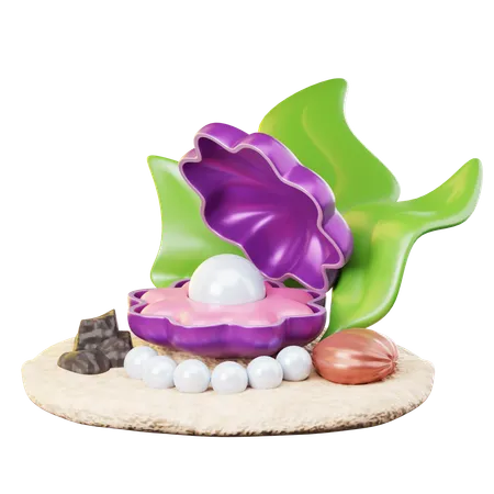 Shells And Pearls  3D Icon