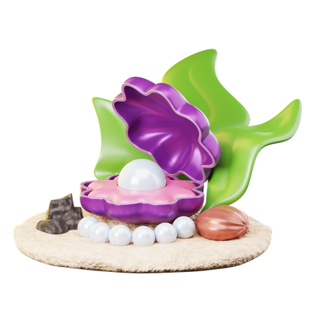 Shells And Pearls  3D Icon