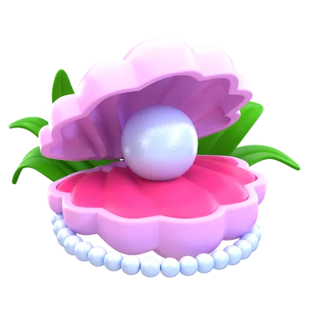 Shells with pearls  3D Icon