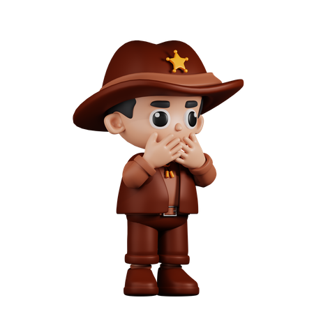 Sheriff asustado  3D Icon