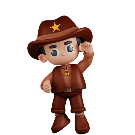 Sheriff con felicidades  3D Illustration