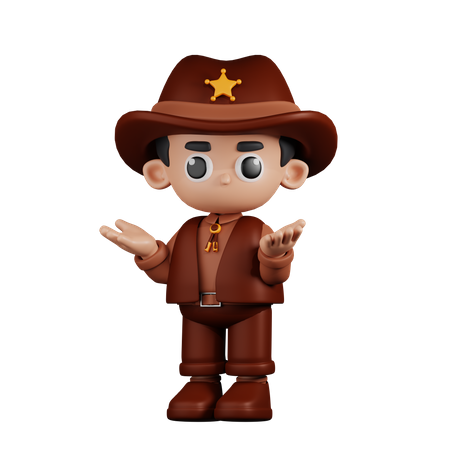 Sheriff confundido  3D Illustration