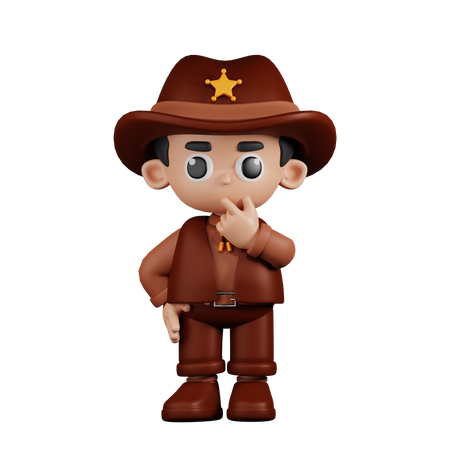 Sheriff curioso  3D Illustration
