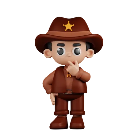 Sheriff curioso  3D Illustration
