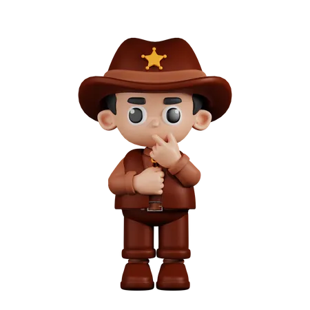 Sheriff Curious Pose  3D Illustration