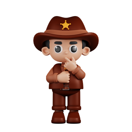 Sheriff Curious Pose  3D Illustration