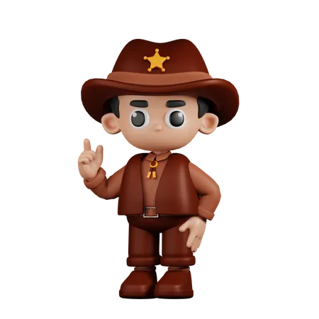 Sheriff dando consejos  3D Illustration