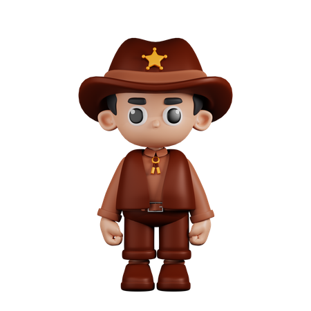 Sheriff de pie  3D Icon