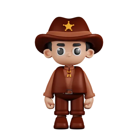 Sheriff de pie  3D Illustration