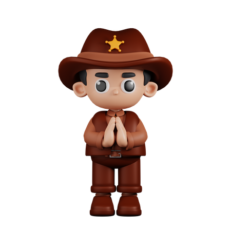 Sheriff disculpándose  3D Icon