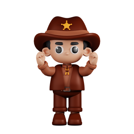 Sheriff emocionado  3D Illustration