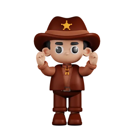Sheriff emocionado  3D Illustration