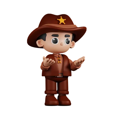 Sheriff enojado  3D Illustration