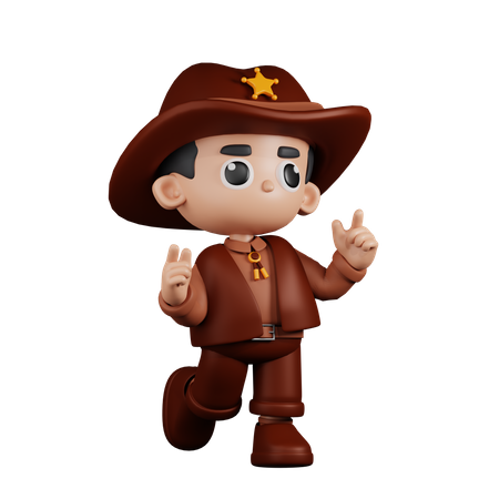 Sheriff Feeling Happy  3D Illustration