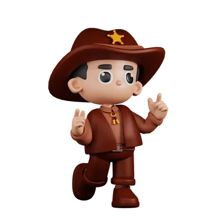Sheriff Feeling Happy  3D Illustration