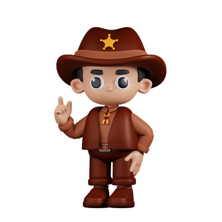 Sheriff Giving Advise  3D Illustration