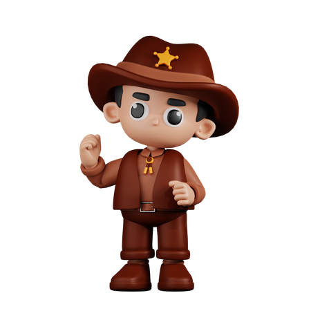 Sheriff Giving Congratulation  3D Illustration