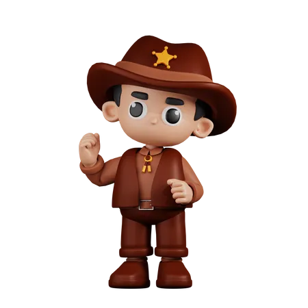 Sheriff Giving Congratulation  3D Illustration