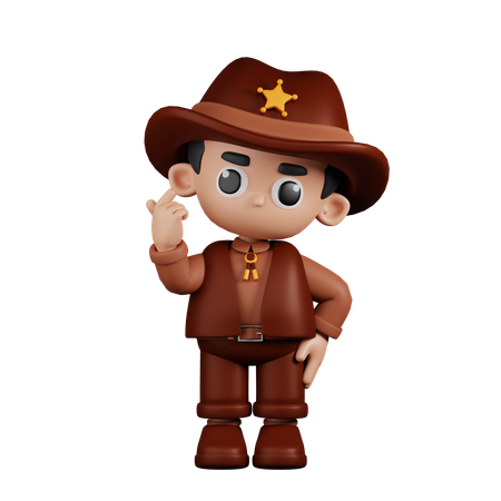 Sheriff Giving Mini Love  3D Illustration