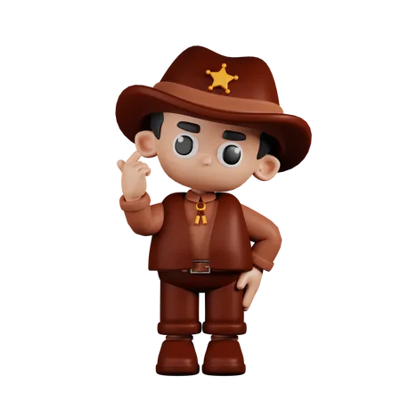 Sheriff Giving Mini Love  3D Illustration