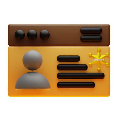 Sheriff Id Card  3D Icon