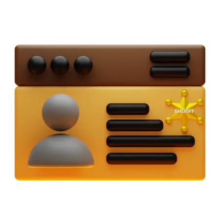 Sheriff Id Card  3D Icon