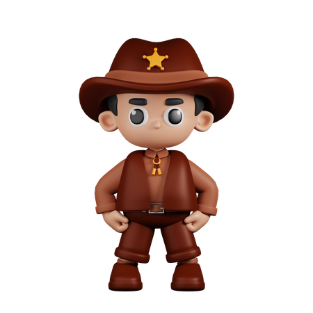 Sheriff In Hero Stance  3D Icon