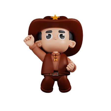 Sheriff Jumping In The Air  3D Icon