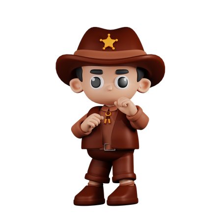 Sheriff listo para luchar  3D Illustration