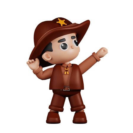 Sheriff luciendo victorioso  3D Illustration