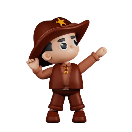 Sheriff luciendo victorioso  3D Illustration