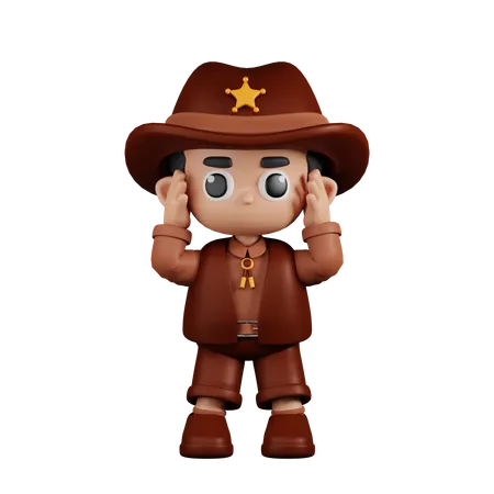 Sheriff mareado  3D Illustration