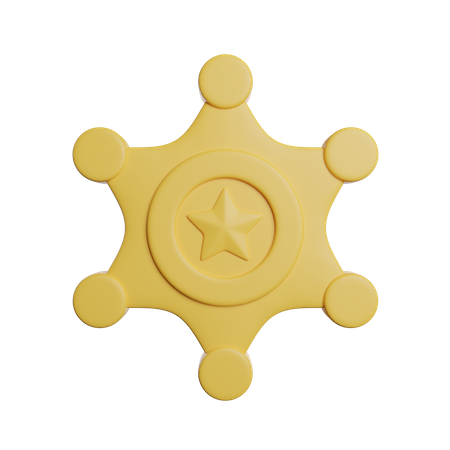 Sheriff Medal 3D Icon