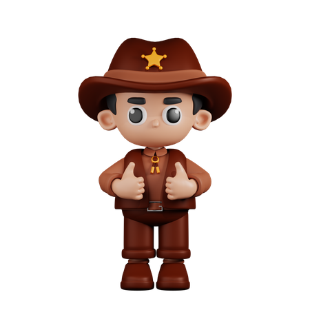 Sheriff mostrando los pulgares hacia arriba  3D Icon