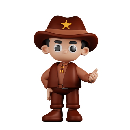 Sheriff Pointing Next  3D Icon
