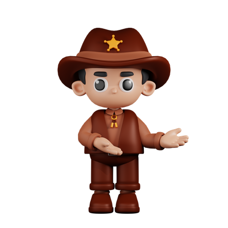 Sheriff Pointing To Something  3D Icon