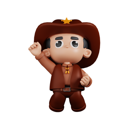Sheriff saltando en el aire  3D Icon