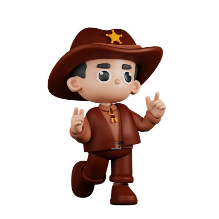 Sheriff se siente feliz  3D Icon
