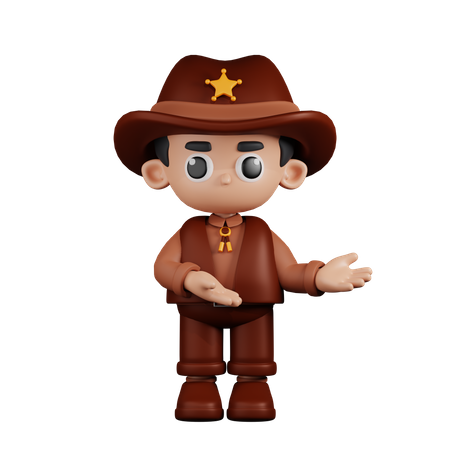 Sheriff señalando algo  3D Icon