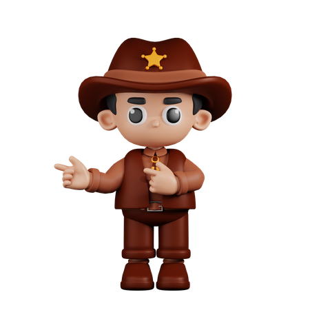 Sheriff señalando con el dedo en dirección  3D Icon