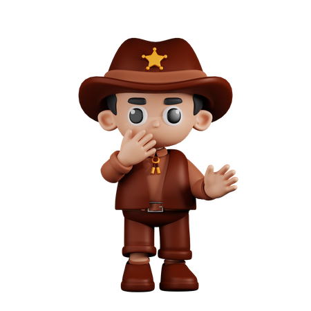 Sheriff sorprendido  3D Illustration