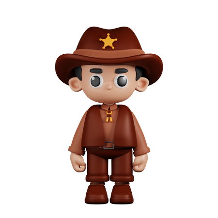 Sheriff Standing  3D Illustration