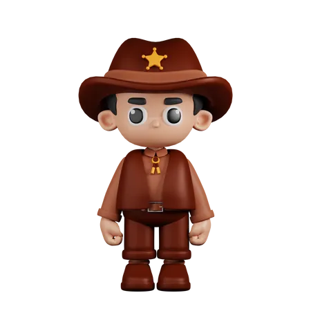 Sheriff Standing  3D Illustration