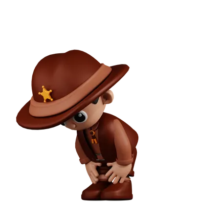 Sheriff Taking A Break  3D Illustration